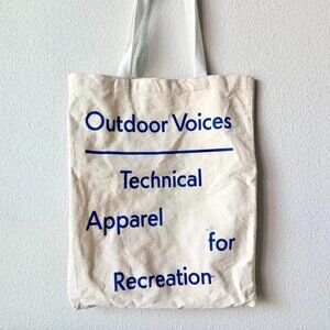 Outdoor Voices Canvas Tote Bag Blue Print
